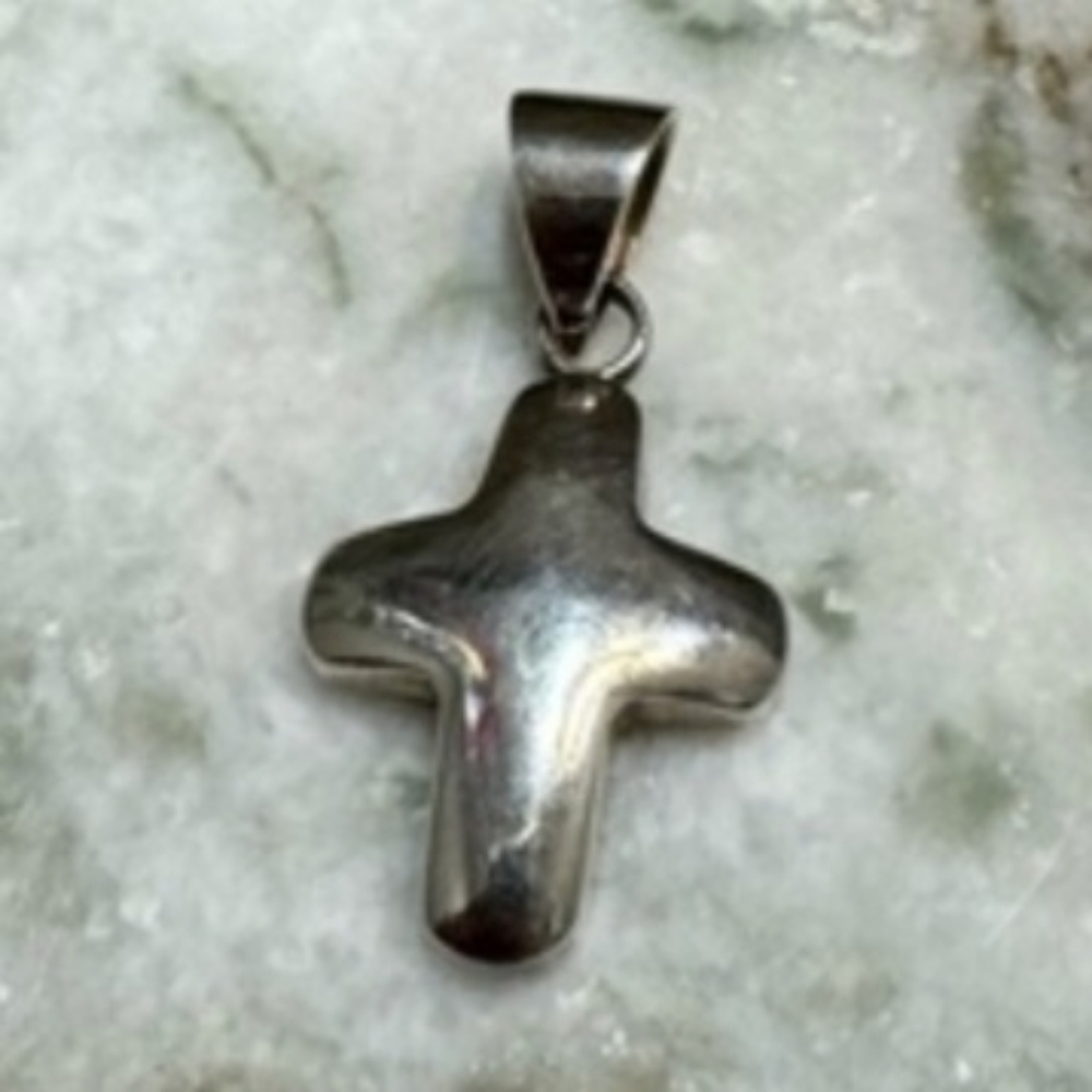 Silpada 925 Sterling Silver Puffy Cross Pendant Vintage